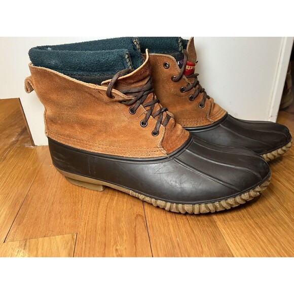 Vintage LaCrosse Boots Mens Size 13 Brown Suede Duck Snow Lined Polartec main image 16